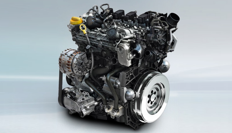Двигатель TCe 150 имеет алюминиевый блок цилиндров, непосредственный впрыск топлива и двойную регулировку фаз газораспределения