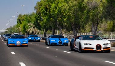 Встреча владельцев автомобилей Bugatti в Дубае